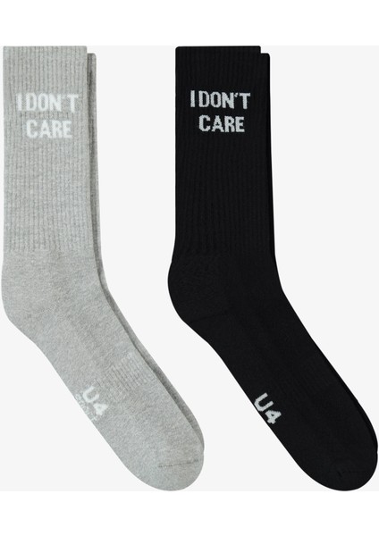 Unıted4 Core Erkek Gri/siyah 2'li Çorap