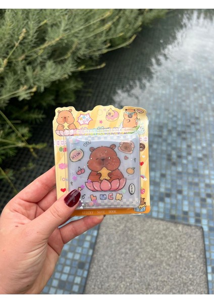 Capy Bara Tasarımlı Jel Kapaklı Not Defteri - Sticky Note Pad