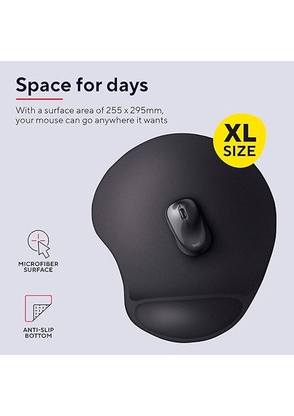 Bigfoot Xl Jel Fare Altlığı (Ekstra Büyük Fare Yüzeyi 255 x 295 Mm, Ergonomik Yumuşak Jel Bilek Desteği, Sıvı Kontrol Için Yüzey Yapısı) Siyah modelleri