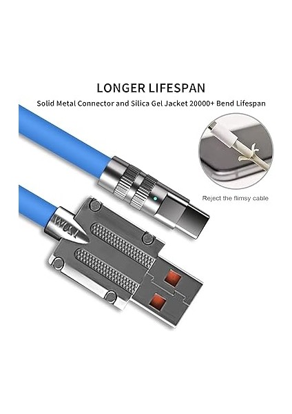 USB A Tipi Kablo, Type-C Uyumlu - Geliştirilmiş Dayanıklılık ve Estetik, Akıllı Telefonlar Için Hızlı Şarj Kablosu fiyatları