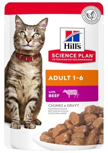 Hills Biftek Kedi Konservesi 12ADET Adult Yetişkin Kedi Yaş Maması Pouch fiyatları