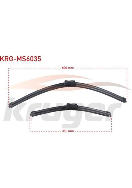 KRUGER-KRG-MS6035 - Araç Bazlı Silecek Süpürgesi Ön Muz Tipi 500 x / Zoe / Mokka / Trax / Ka 16> / IX20 600MM+350MM