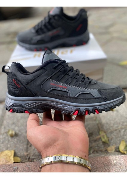 Erkek Su Geçirmez Ortopedik Outdoor Ayakkabı - Siyah Kırmızı indirimleri