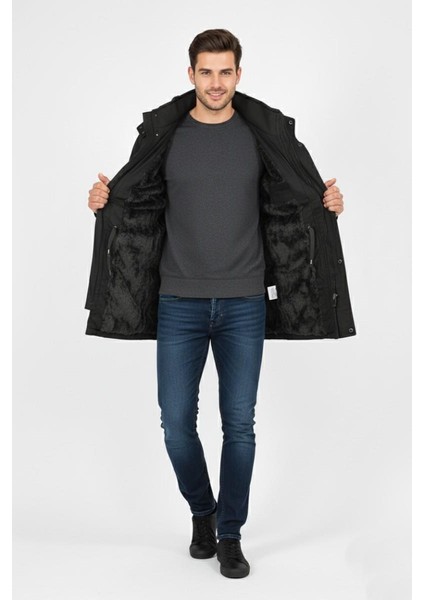 Erkek Spor Kanvas Kapüşonlu Parka 85134 BGL-ST04883 fırsatları