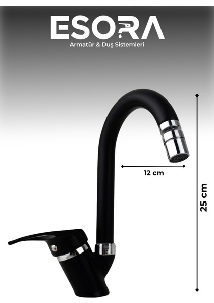 Siyah Baston Borulu Mix Lavabo Bataryası Çift Su Girişli Perletörlü Musluk Çeşme 2 Yıl Garanti fiyatları