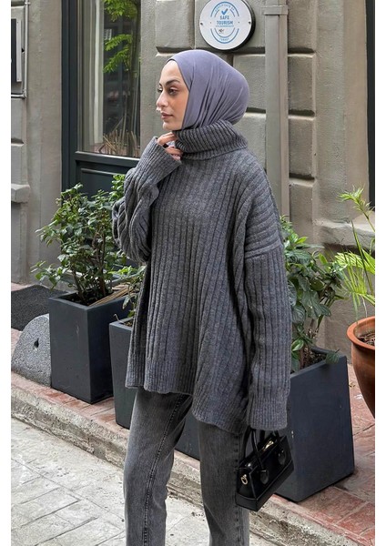 Balıkçı Yaka Kazak Antrasit fiyatları