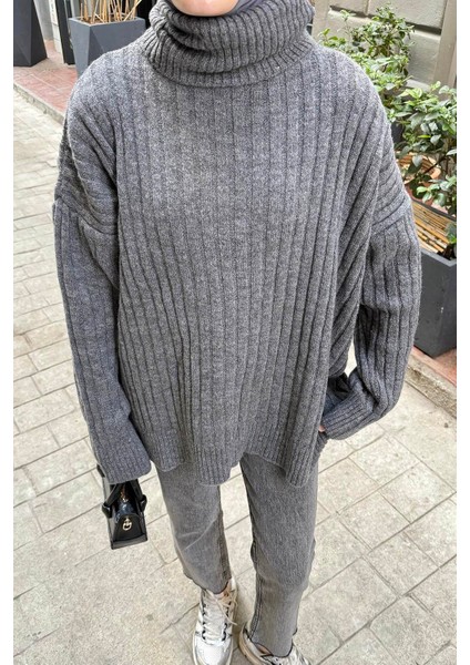 Balıkçı Yaka Kazak Antrasit modelleri