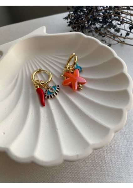 Ithal Renkli Charmlı Küpe