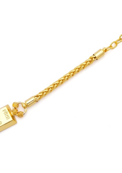 İmitasyon Altın Kaplama Örgü Desenli Külçe Bileklik BLK-1154 fırsatları