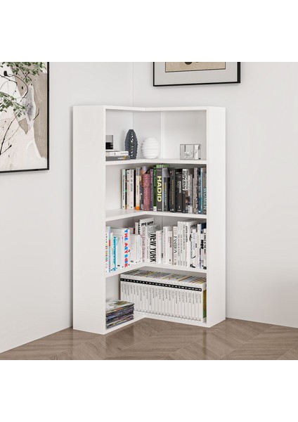 Adel 3 Raflı Köşe Kitaplık - Beyaz modelleri