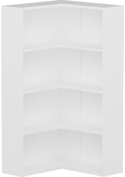 Adel 3 Raflı Köşe Kitaplık - Beyaz