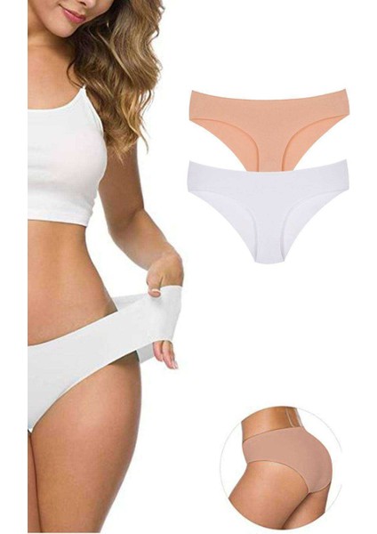 2 Adet Kadın Dikişsiz Lazer Kesim Esnek Iz Yapmayan Külot S3