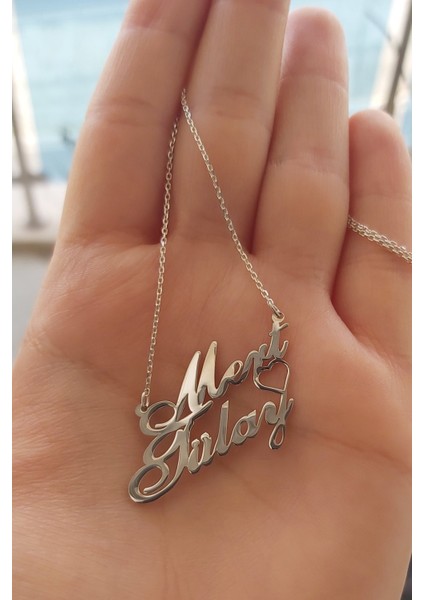 925 Ayar Gümüş 2 Isimli Kolye