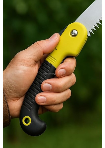 Katlanır Budama Testeresi, 18 cm Paslanmaz Çelik Bıçak, 23 cm Kaymaz Ergonomik Sap, Güvenlik Kilitli, Ağaç Dalı Kesim ve Bahçe Kullanımı Için Pratik El Testeresi fiyatları