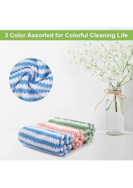 Mikrofiber Temizleme Bezleri, 3 Adet Süper Emici Mikrofiber Temizleme Bezi, Yeniden Kullanılabilir Mikrofiber Bulaşık Bezleri, Ev, Mutfak Için Çok Amaçlı Temizlik Havluları, Boyut 25 x 25 cm fırsatları
