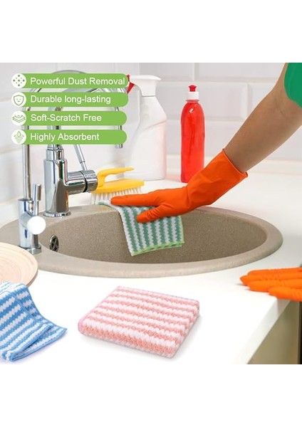 Mikrofiber Temizleme Bezleri, 3 Adet Süper Emici Mikrofiber Temizleme Bezi, Yeniden Kullanılabilir Mikrofiber Bulaşık Bezleri, Ev, Mutfak Için Çok Amaçlı Temizlik Havluları, Boyut 25 x 25 cm indirimleri