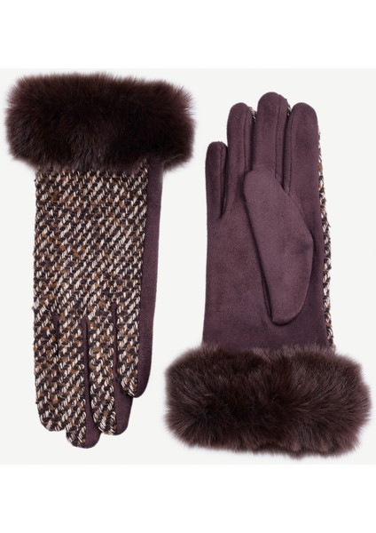 Örgü Kumaşlı Bileği Kürklü Eldiven fiyatları