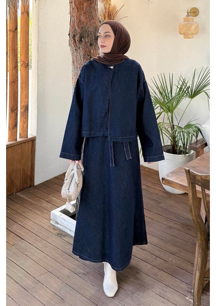 Etekli Kot Takım Koyu Mavi