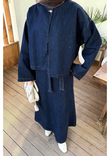 Etekli Kot Takım Koyu Mavi modelleri