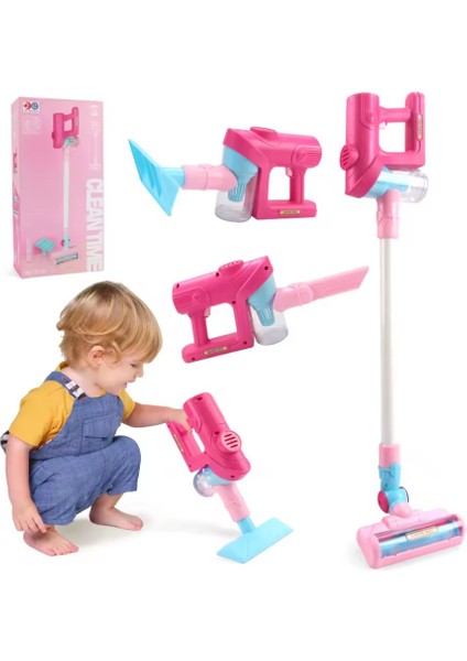 Pilli 4 Farklı Modlu Oyuncak Süpürge Temizlik Seti modelleri