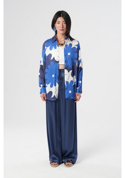 Kadın Çiçek Desenli Oversize Gömlek fırsatları