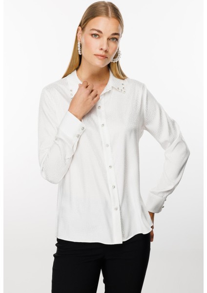 1535 Modailgi Yakası Taşlı Puan Jakarlı Gömlek fiyatları