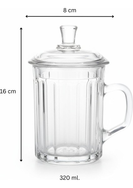 2’li Kapaklı Cam Bitki Çayı Kupası Seti - 2x 320 Ml. fiyatları