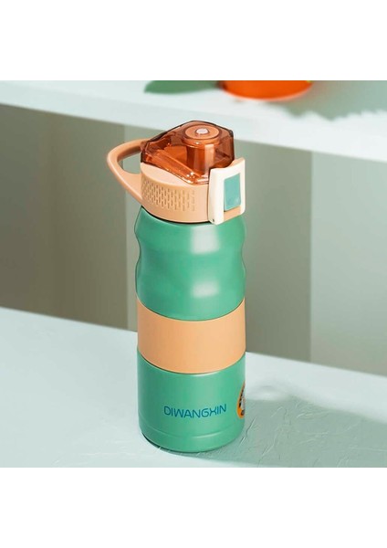 1393-4 Paslanmaz Çelik Sızdırmaz Çift Katmanlı Yalıtımlı Çay Kahve Termosu Yeşil 350 ml