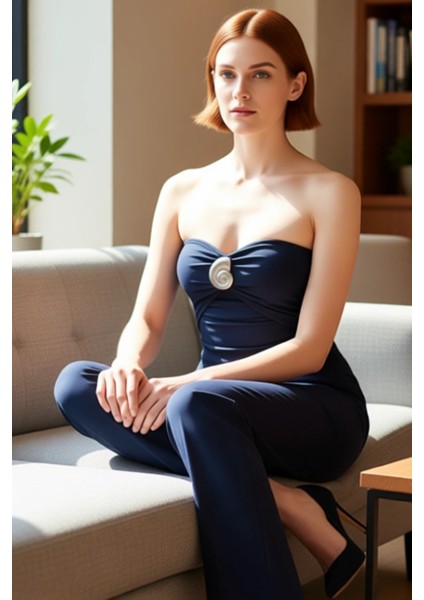 Kadın Straplez Bluz Dokulu Örme Kumaş ve Dikkat Çekici Detaylar Kaliteli Şık Rahat Modern Zarif