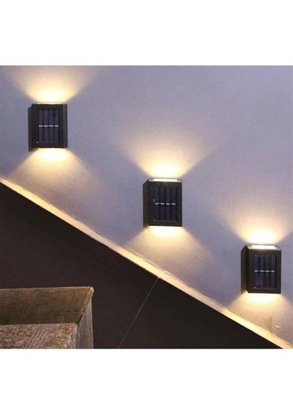 Çift Taraflı Duvar Lambası Güneş Enerjili Aydınlatma Dekorasyon Aplik Işık (2 Adet) modelleri