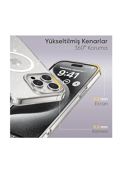 iPhone 14 Pro Max Için Magshine Serisi Magsafe ile Uyumlu Göz Alıcı ve Şık Simli Arka Tasarım Yüksek Kalite Materyal Premium Hybrid Kılıf Kapak (Şeffaf, 14 Pro Max) fırsatları