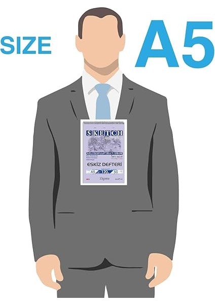 A5 Spiralli Eskiz Defteri – 50 Yaprak, 120 gr Çizim Bloknotu, Sanat Defteri fiyatları