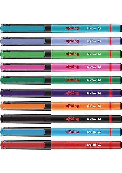 Fineliner, Ince Keçe Uçlu Kalem 0.4 Mm, 10'lu Paket, Karışık Renkler fiyatları