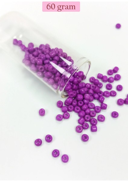 Litaetrend Dökme Cam Kum Boncuk Büyük Boy (6/0) 4 mm - 60 Gram - Koyu Eflatun - BNC123