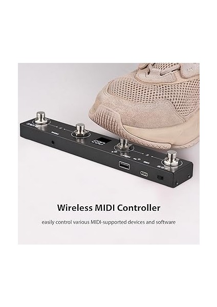 Kablosuz Mıdı Kontrol Cihazı Bt Mıdı Pedal Kontrol Cihazı Intelnt App Kontrolleri Dijital Ekran 12H Ultra Uzun Pil Ömrü Trs'den Mıdı Adaptörüne Taşınabilir Mıdı Ayağı fırsatları