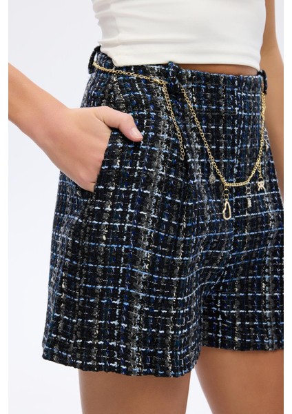 Zincir Detaylı Şort SRT01160 Lacivert modelleri