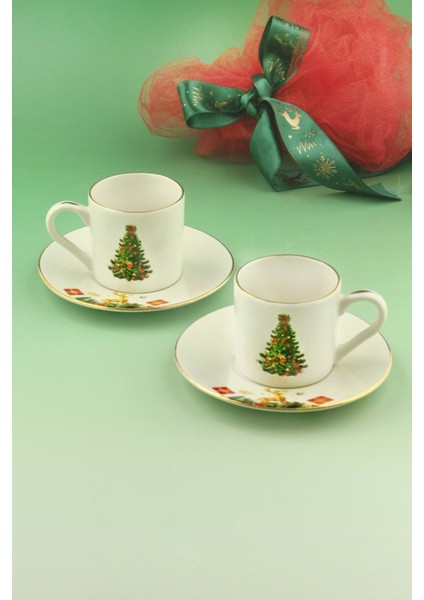 Christmas Tree Altın Yaldızlı Iki Kişilik Kahve Fincan Takımı fiyatları