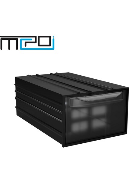 Tek Gözlü Siyah Plastik Çekmeceli Organizer Kutu | Atölye, Hobi ve Endüstriyel Kullanım