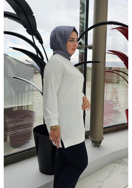 Kadın Dikme ve Taş Detaylı Tesettür Tunik fiyatları