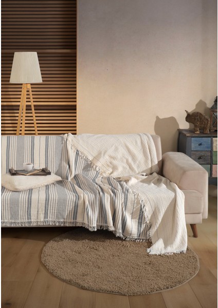 Çizgili, Çift Kişilik 4 Kat Müslin Yatak Örtüsü, Koltuk Örtüsü, Battaniye, Tv Battaniyesi modelleri