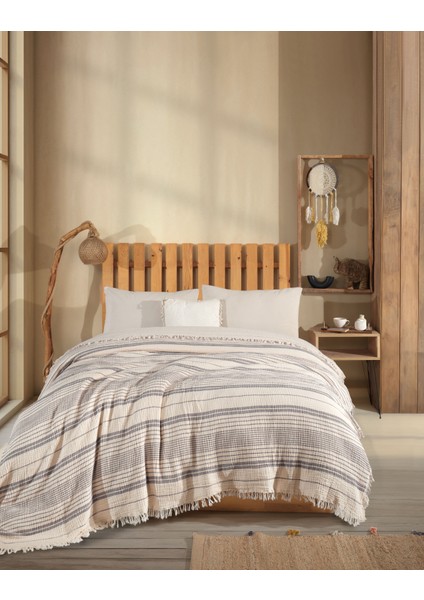 Çizgili, Çift Kişilik 4 Kat Müslin Yatak Örtüsü, Koltuk Örtüsü, Battaniye, Tv Battaniyesi indirimleri