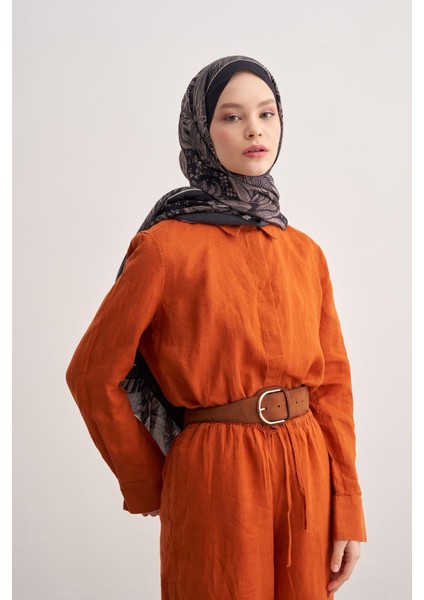 Lily Siyah Vela Floş Şal modelleri