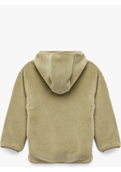 Uzun Kollu Yarım Fermuarlı Polar Kapşonlu Sweatshirt fiyatları