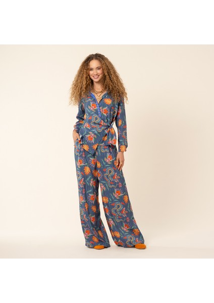 Tavas Dijital Baskılı Pantolon - Lacivert