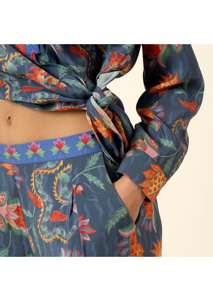 Tavas Dijital Baskılı Pantolon - Lacivert