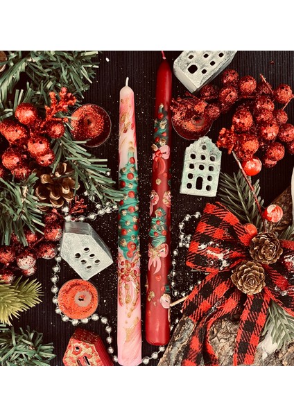 Yeni Yıl 2’li Pink Mum Takımı