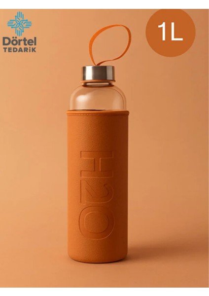 H2O Deri Kılıflı Cam Matara 1000 ml