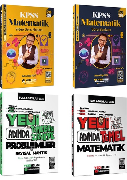 Yediiklim Yedi Adımda Temel Matematik+Problemler ve Sayısal Mantık+Konu+Soru Bankası