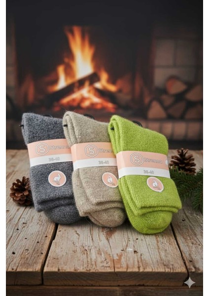 Angora Yün Çorap 3 LÜ SET