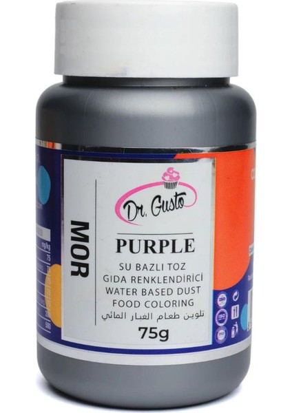 Su Bazlı Toz Mor Gıda Boyası 75 G – Pasta, Krem Şanti ve Şeker Hamuru Için Yoğun Renk Tozu